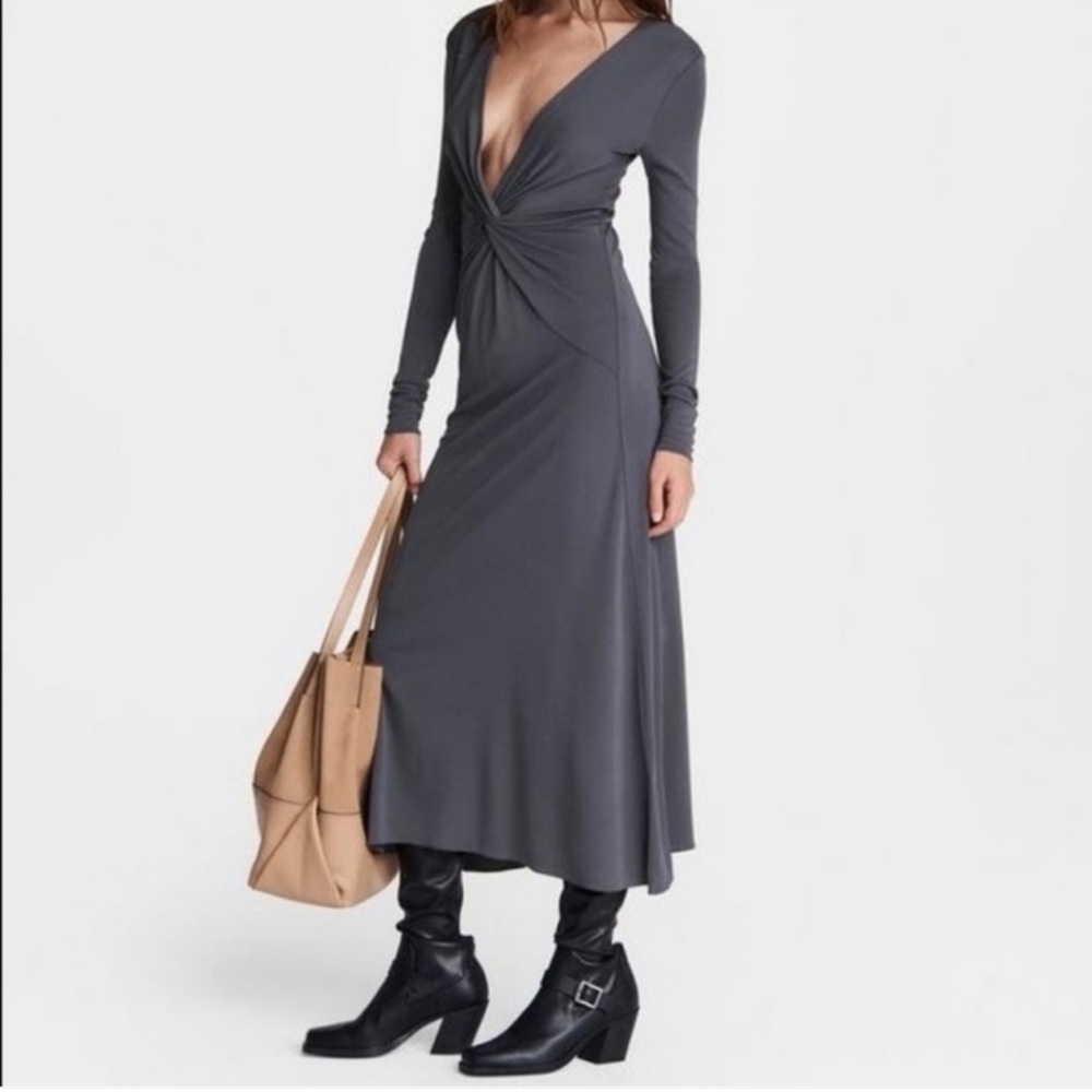 NWT Rag & Bone Grey Jules Twisted Jersey Dress